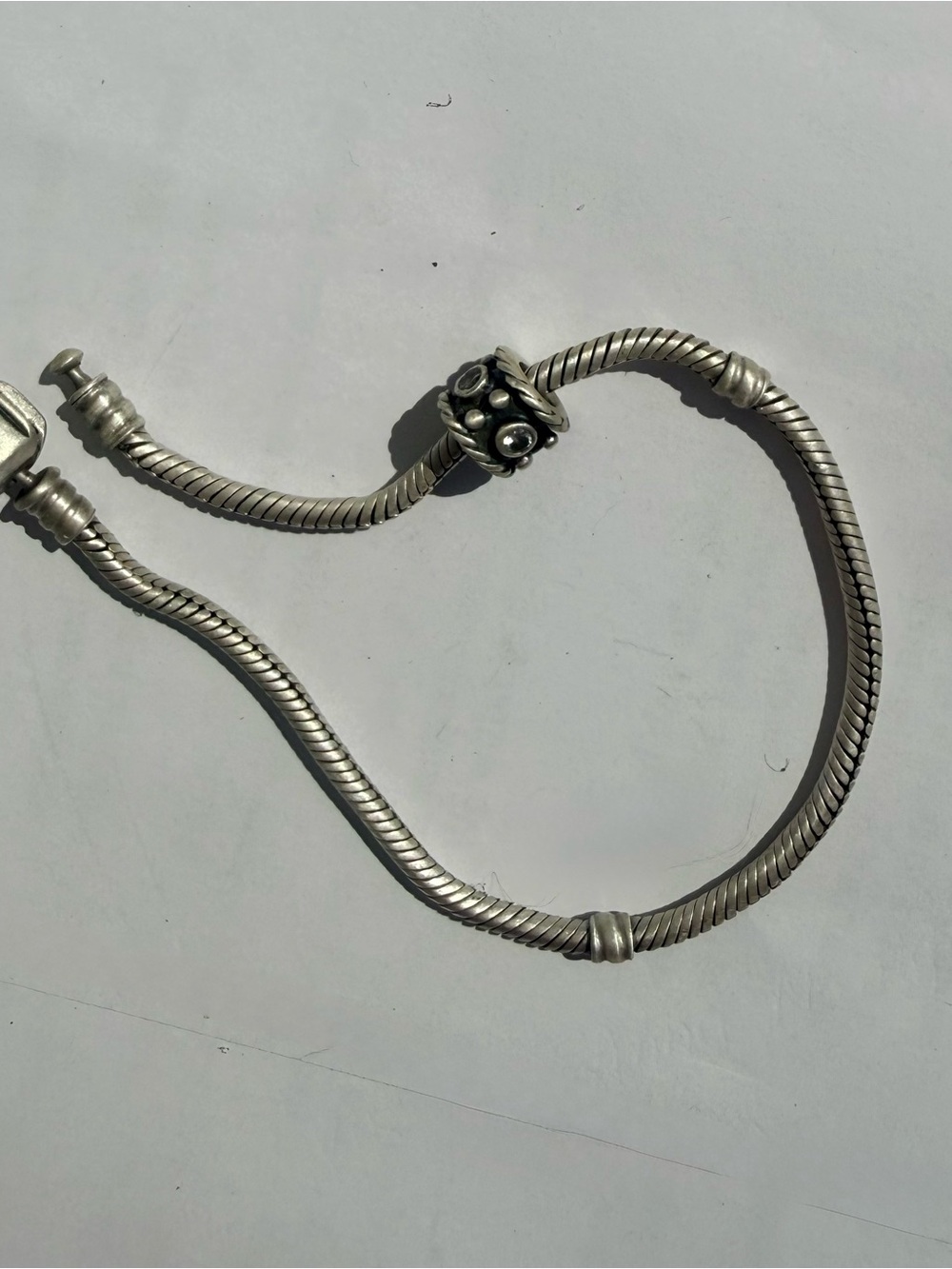 Pandora Silver Charm with Clear Stones